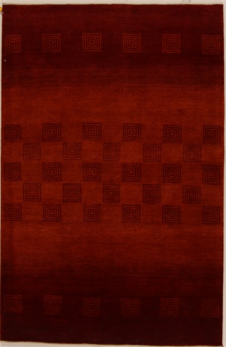 Gabbeh Red Hand Knotted 41 X 62 Area Rug 250-16209 Image 0