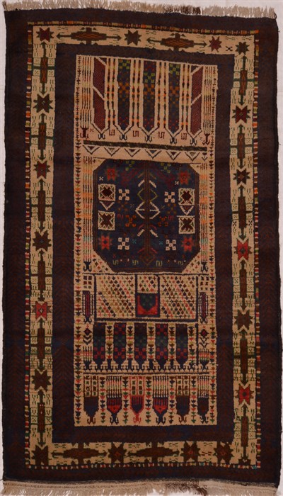 Baluch Beige Hand Knotted 29 X 49 Area Rug 100-16233 Image 0