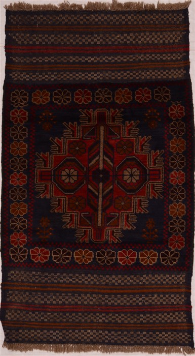 Baluch Blue Hand Knotted 26 X 49  Area Rug 100-16237 Image 0