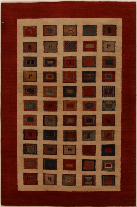 Gabbeh Beige Hand Knotted 40 X 61 Area Rug 250-16241 Image 0