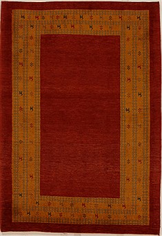 Persian Gabbeh Yellow Rectangle 4x6 ft Wool Carpet 16244