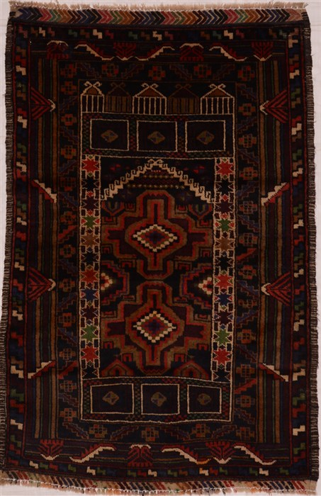 Baluch Blue Hand Knotted 27 X 311  Area Rug 100-16245 Image 0