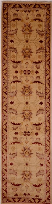 Chobi White Runner Hand Knotted 27 X 105  Area Rug 100-16247 Image 0