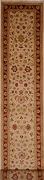 Chobi Beige Runner Hand Knotted 2'8" X 15'7"  Area Rug 100-16249