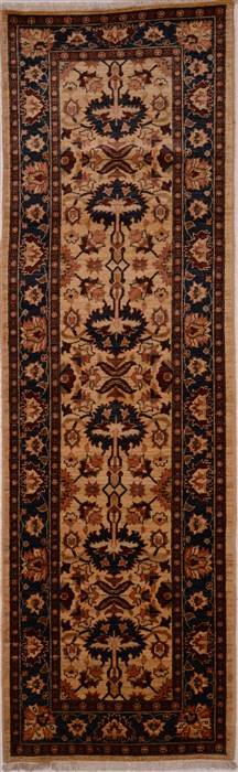 Chobi Brown Runner Hand Knotted 211 X 95  Area Rug 100-16250 Image 0