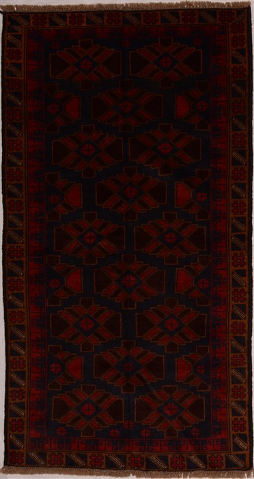 Baluch Red Hand Knotted 35 X 63  Area Rug 100-16255 Image 0