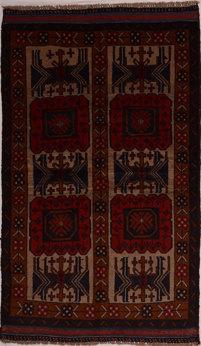 Baluch Beige Hand Knotted 34 X 51 Area Rug 100-16256 Image 0
