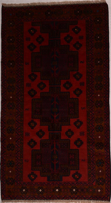 Baluch Red Flat Woven 35 X 62  Area Rug 100-16257 Image 0
