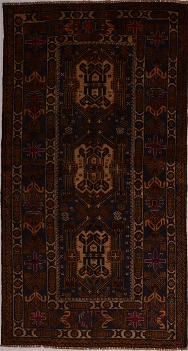 Baluch Blue Hand Knotted 36 X 66  Area Rug 100-16258 Image 0