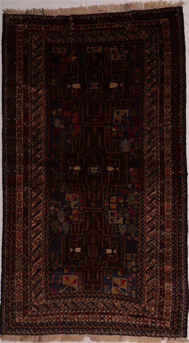 Baluch White Hand Knotted 37 X 63 Area Rug 100-16263 Image 0