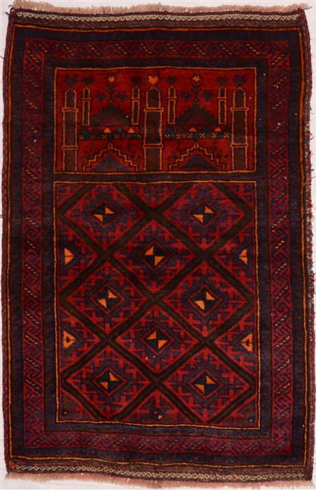 Baluch Red Flat Woven 28 X 40  Area Rug 100-16276 Image 0