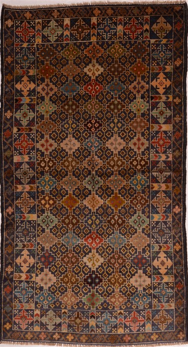 Baluch Blue Hand Knotted 37 X 65 Area Rug 100-16278 Image 0