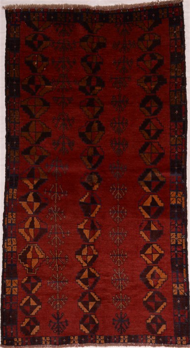 Baluch Red Hand Knotted 33 X 60  Area Rug 100-16280 Image 0