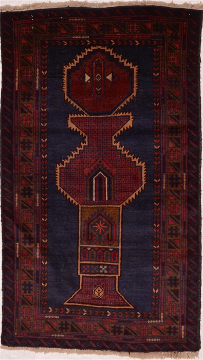 Baluch Blue Hand Knotted 210 X 411 Area Rug 100-16282 Image 0