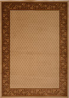 Turkish Floral Beige Rectangle 7x9 ft Synthetic Carpet 16296