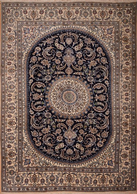 Nain Brown Hand Knotted 96 X 128  Area Rug 100-16302 Image 0