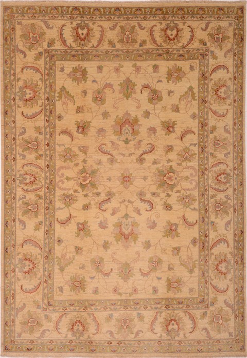 Chobi Beige Hand Knotted 62 X 810 Area Rug 100-16304 Image 0