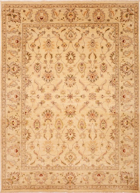Chobi Beige Hand Knotted 610 X 95  Area Rug 100-16308 Image 0