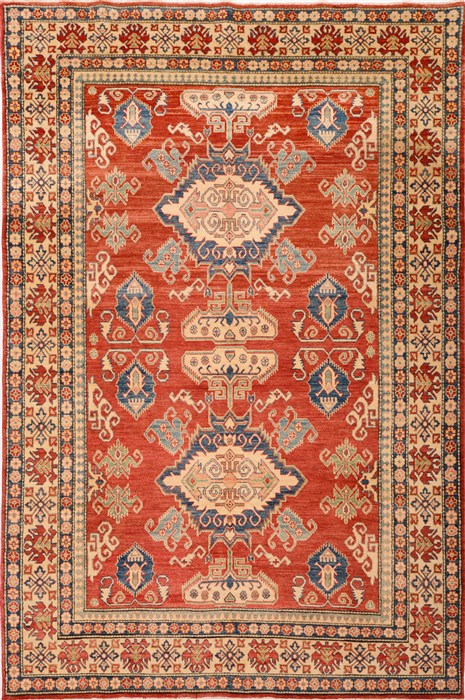 Kazak Red Hand Knotted 611 X 101 Area Rug 100-16310 Image 0