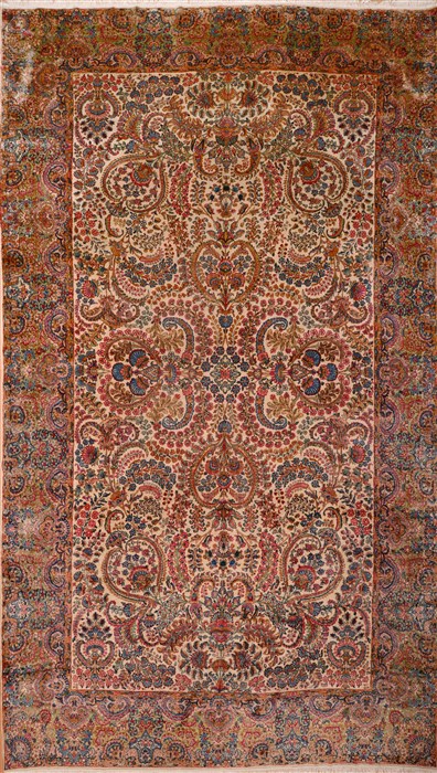 Kerman Beige Hand Knotted 104 X 180  Area Rug 100-16313 Image 0