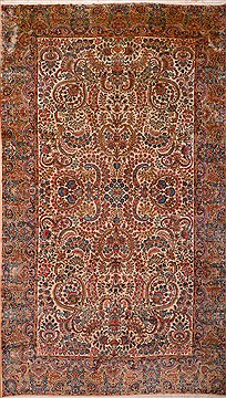 Persian Kerman Beige Rectangle 11x16 ft Wool Carpet 16313