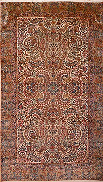 Persian Kerman Beige Rectangle 11x16 ft Wool Carpet 16313