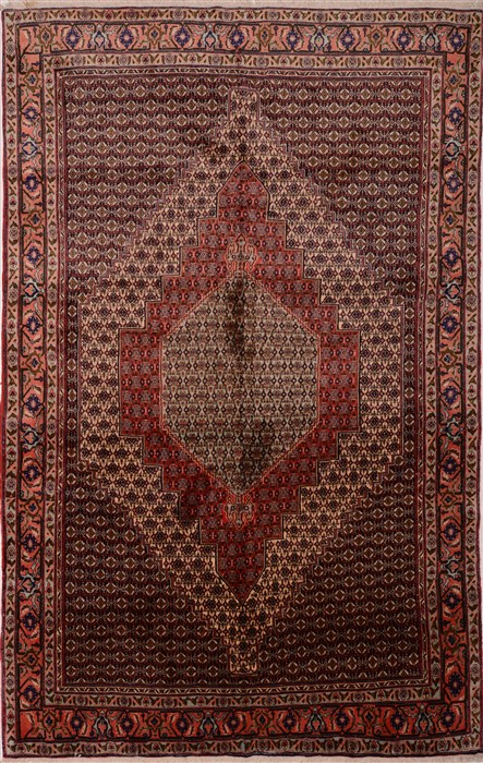 Sanandaj Brown Hand Knotted 67 X 97 Area Rug 100-16320 Image 0