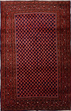 Persian Ardebil Red Rectangle 7x10 ft Wool Carpet 16321