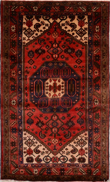 Hamedan Red Hand Knotted 41 X 69  Area Rug 100-16339 Image 0