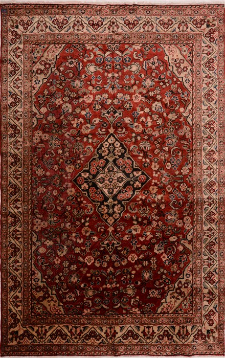 Moshk Abad White Hand Knotted 68 X 103 Area Rug 100-16341 Image 0