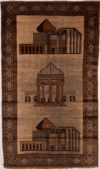 Gabbeh Beige Hand Knotted 37 X 60 Area Rug 100-16345 Image 0