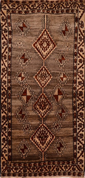 Gabbeh Grey Runner Hand Knotted 34 X 69  Area Rug 100-16347 Image 0