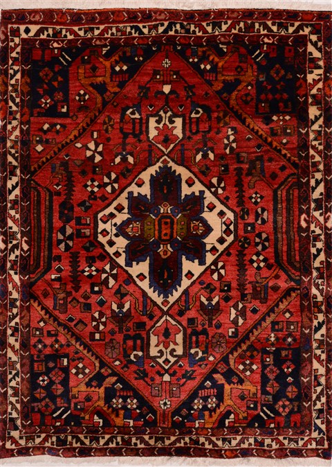 Bakhtiar Red Hand Knotted 51 X 65  Area Rug 100-16350 Image 0