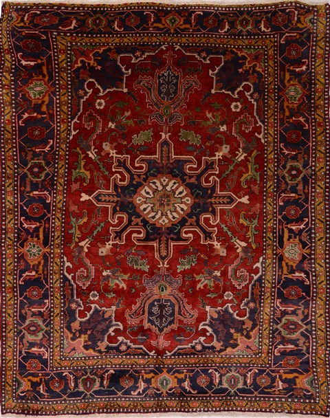 Goravan Blue Hand Knotted 75 X 98 Area Rug 100-16352 Image 0