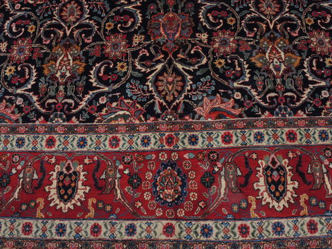 Mashad Blue Hand Knotted 99 X 132 Area Rug 100-16364 Image 13