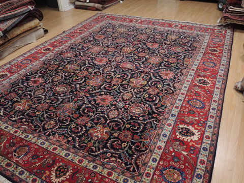 Mashad Blue Hand Knotted 99 X 132 Area Rug 100-16364 Image 16