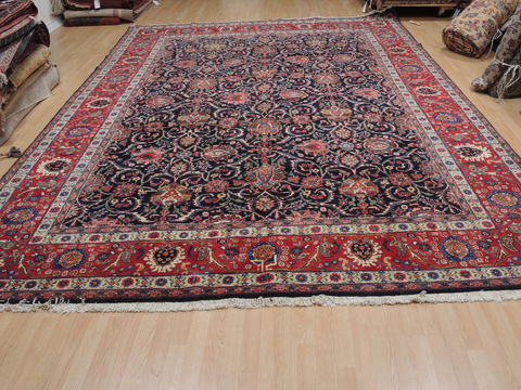 Mashad Blue Hand Knotted 99 X 132 Area Rug 100-16364 Image 11