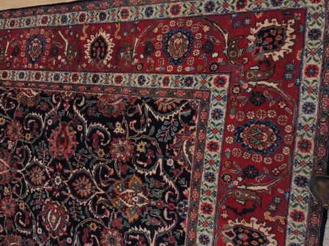 Mashad Blue Hand Knotted 99 X 132 Area Rug 100-16364 Image 12