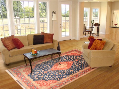 Isfahan Orange Hand Knotted 84 X 110 Area Rug 100-16366 Image 4
