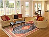 Isfahan Orange Hand Knotted 84 X 110 Area Rug 100-16366 Thumb 4