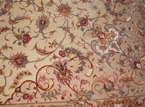 Tabriz Beige Hand Knotted 69 X 100 Area Rug 400-16371 Image 14