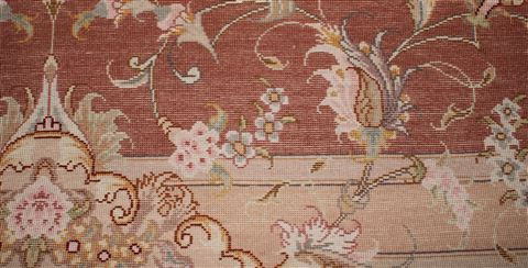 Tabriz Beige Hand Knotted 69 X 100 Area Rug 400-16371 Image 16