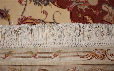 Tabriz Beige Hand Knotted 69 X 100 Area Rug 400-16371 Image 17