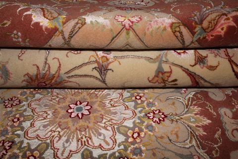 Tabriz Beige Hand Knotted 69 X 100 Area Rug 400-16371 Image 19