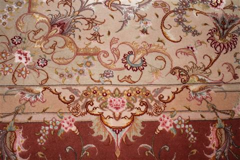 Tabriz Beige Hand Knotted 69 X 100 Area Rug 400-16371 Image 9