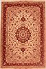 Tabriz Beige Hand Knotted 69 X 100  Area Rug 400-16371 Thumb 0
