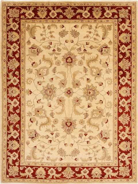 Pishavar Beige Hand Knotted 611 X 95  Area Rug 250-16377 Image 0