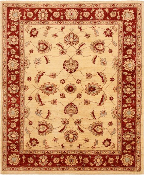 Pishavar Beige Square Hand Knotted 67 X 82  Area Rug 250-16380 Image 0