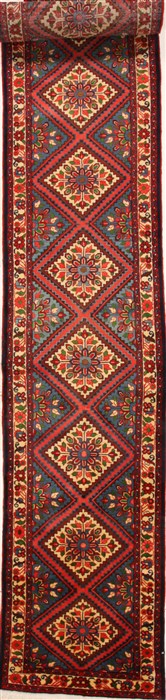 Hamedan Blue Runner Hand Knotted 25 X 325  Area Rug 250-16383 Image 0