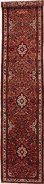 Hamedan Purple Runner Hand Knotted 2'6" X 12'10"  Area Rug 251-16384